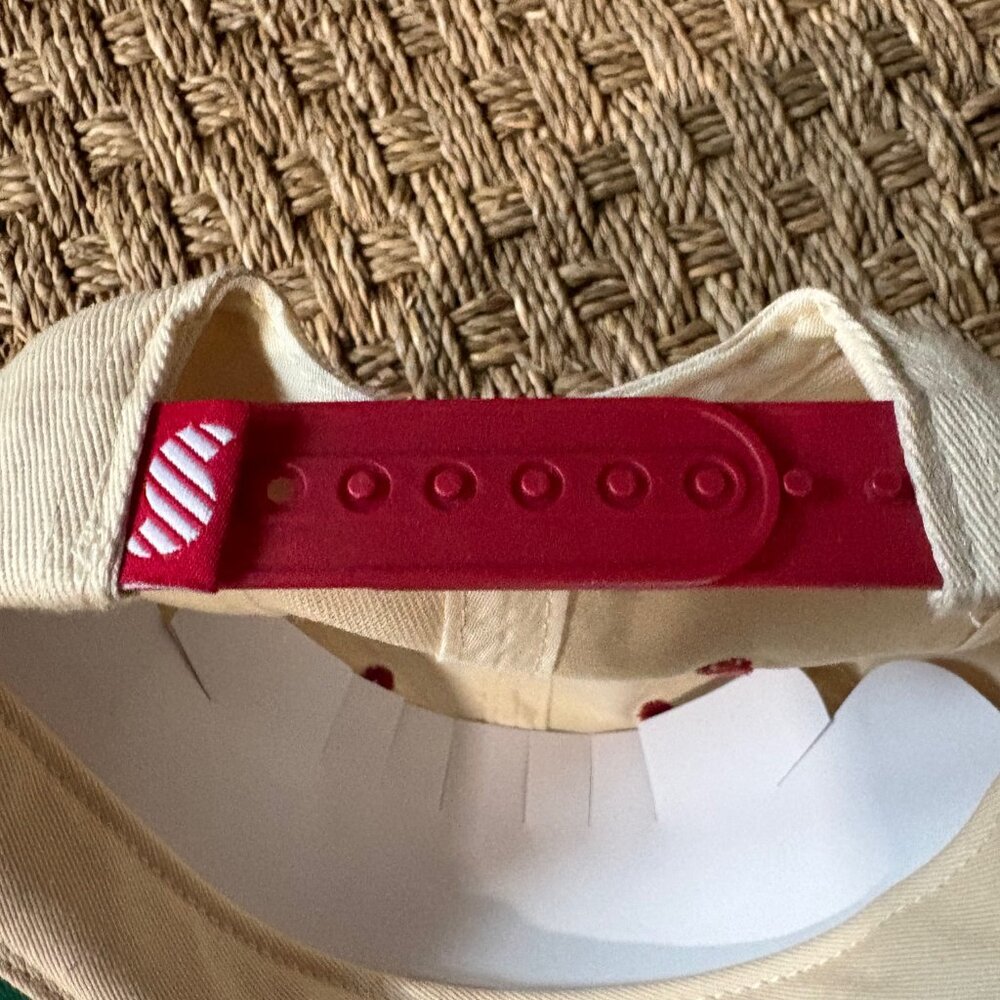 NWT Snag beige & red color block snapback baseball cap - Picture 6 of 8